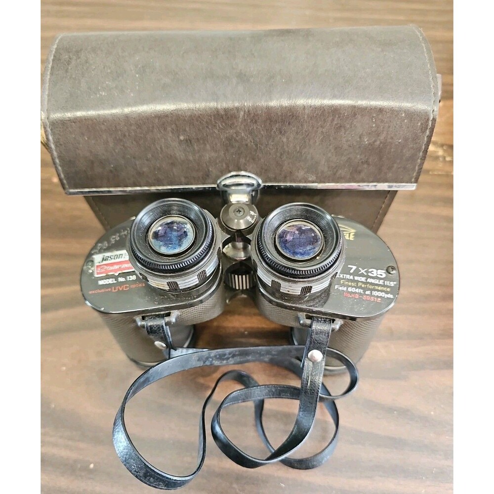 Vintage Jason Statesman UVC Wide Angle 7x35 Model 138 Binoculars With Case
